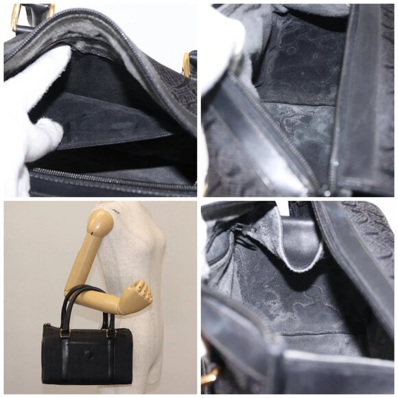GUCCI Hand Bag Canvas Black Gold Auth - Picture 15 of 15